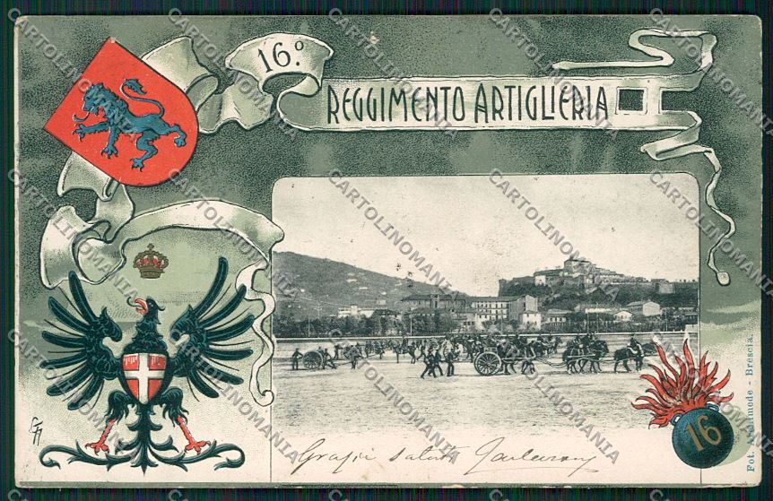 Militari Reggimentale Artiglieria Brescia cartolina QQ7842 – fronte