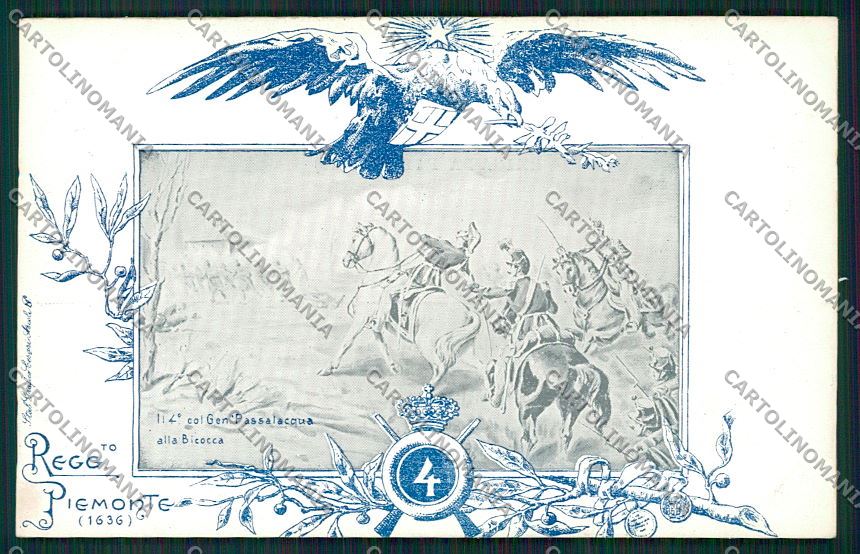 Militari Reggimentale Reggimento Piemonte Bicocca cartolina QQ7870 – fronte