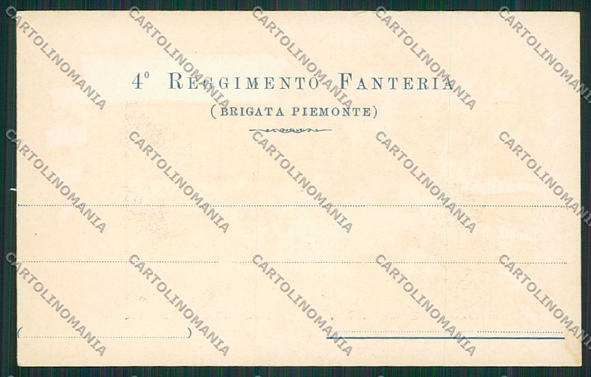 Militari Reggimentale Reggimento Piemonte Bicocca cartolina QQ7870 – retro