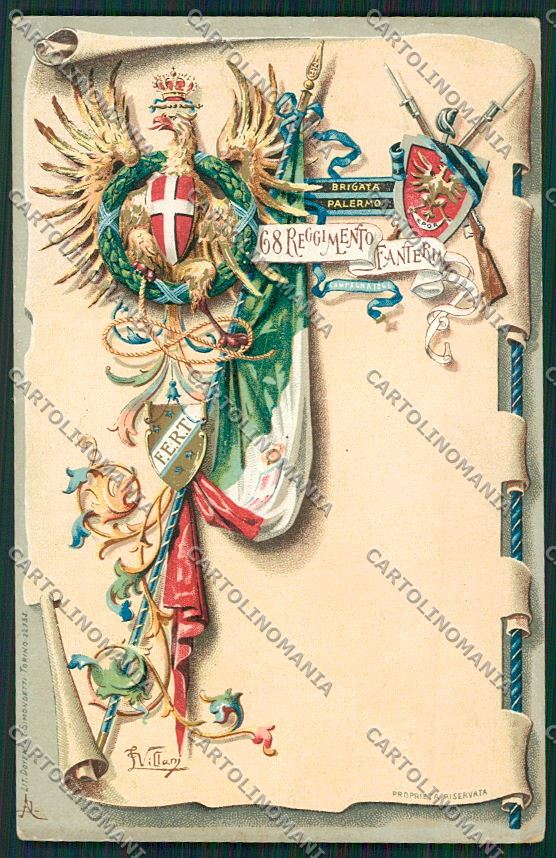 Militari Reggimentale Brigata Palermo cartolina QQ7882 – fronte