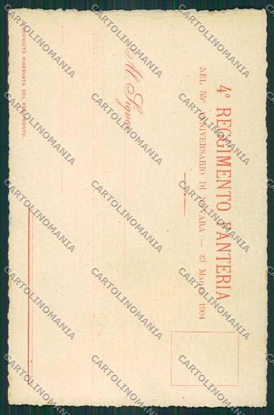 Militari Reggimentale Fanteria Novara Chiabrera cartolina QQ7885 – retro