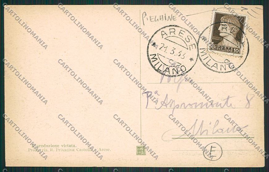 Milano Arese PIEGHINE cartolina QQ7894 – retro