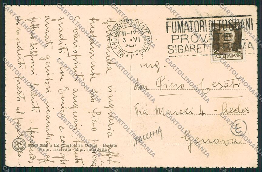 Milano Bollate MACCHIA cartolina QQ7922 – retro