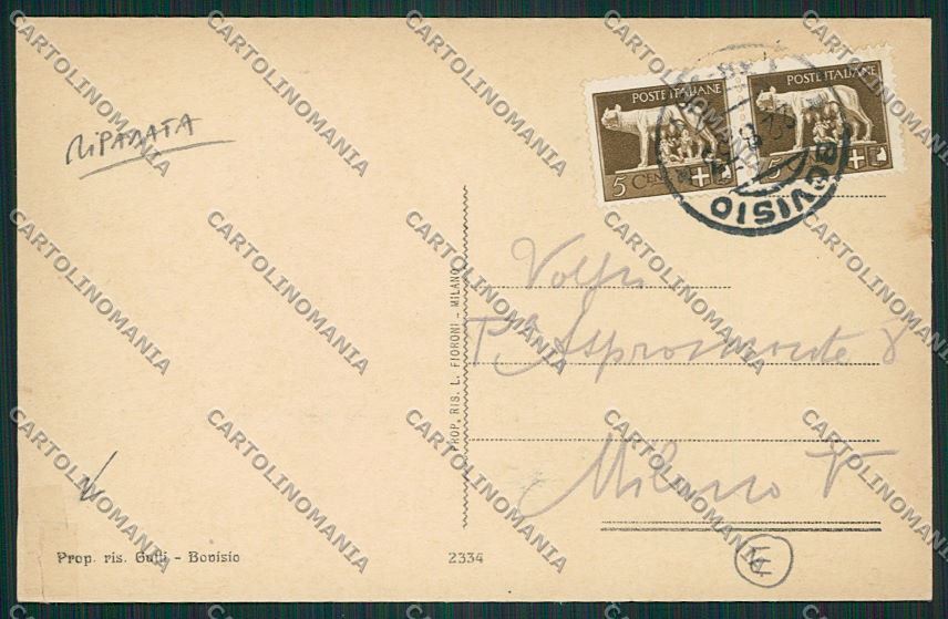 Milano Bovisio Masciago RIPARATA cartolina QQ7943 – retro