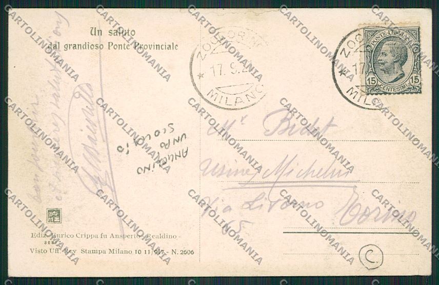Milano Carate Brianza ANGOLINO SCOLLATO cartolina QQ7961 – retro