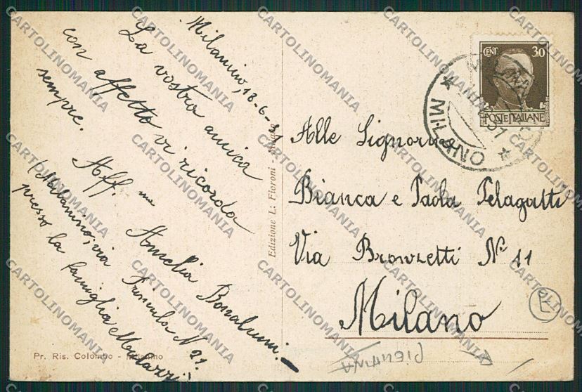 Milano Cusano Milanino PIEGHINA cartolina QQ8073 – retro