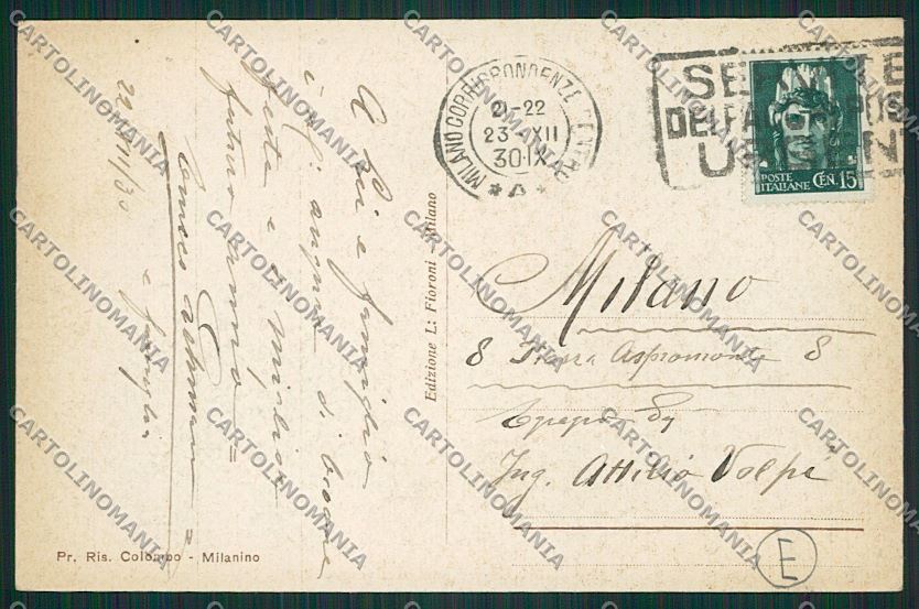 Milano Cusano Milanino cartolina QQ8077 – retro
