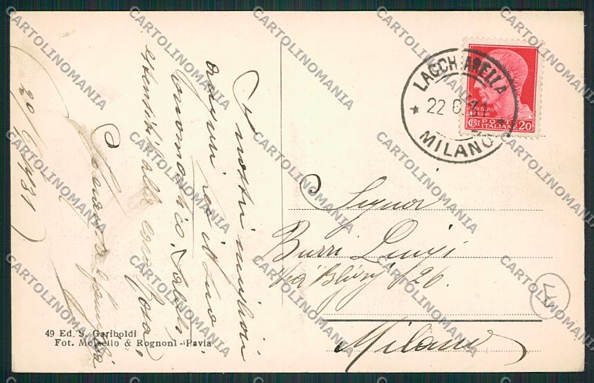 Milano Lacchiarella cartolina QQ8099 – retro