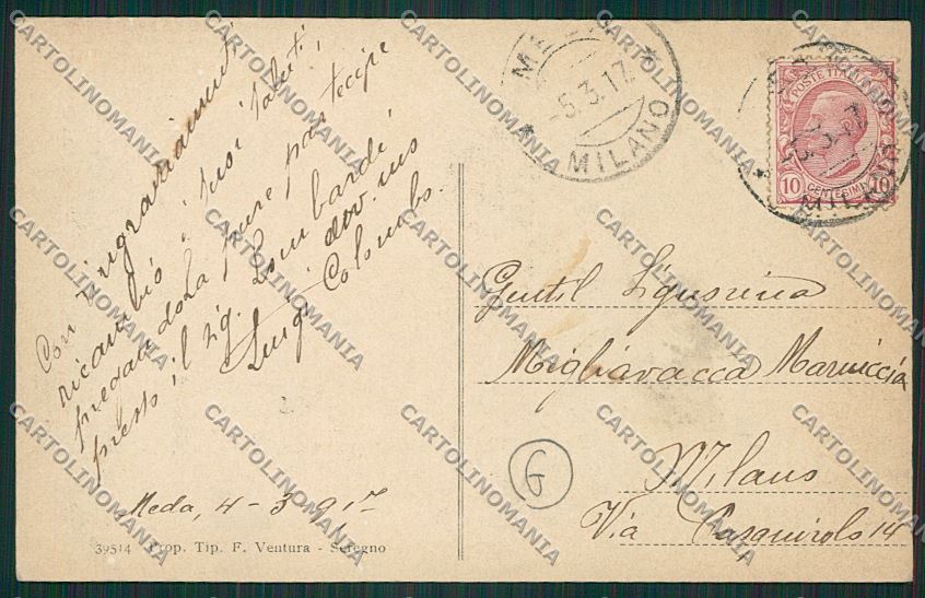 Milano Meda cartolina QQ8151 – retro