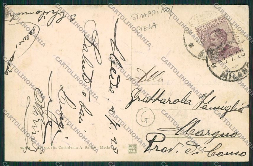Milano Meda PIEGA STRAPPINO cartolina QQ8152 – retro