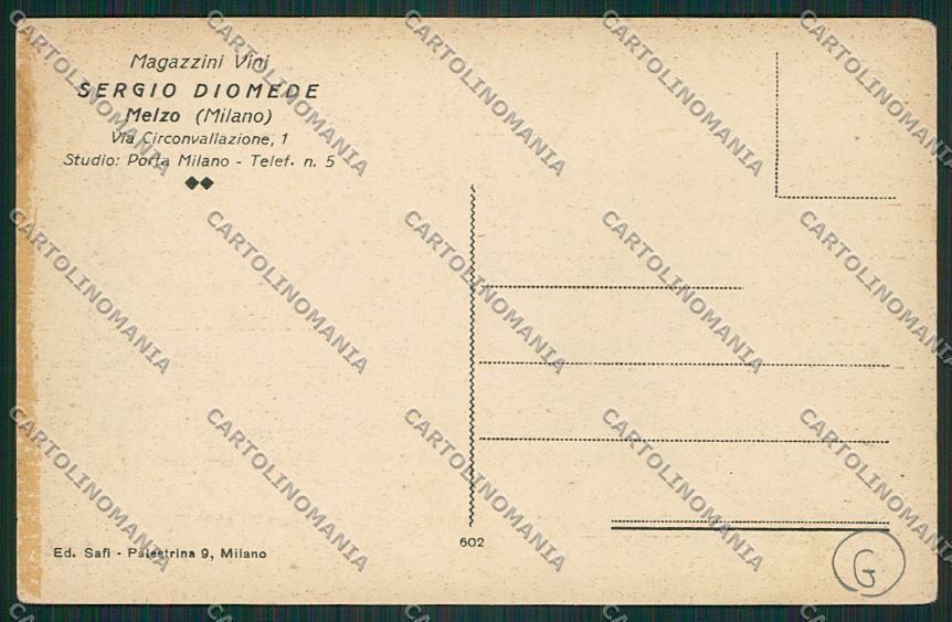Milano Melzo cartolina QQ8163 – retro