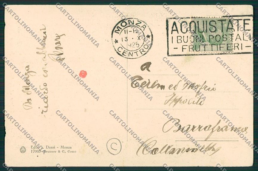 Milano Monza ABRASA cartolina QQ8181 – retro