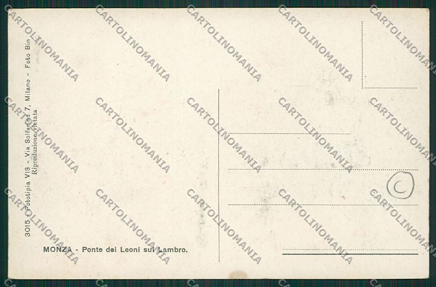 Milano Monza cartolina QQ8209 – retro