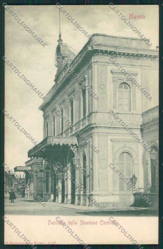 Milano Monza Stazione PIEGHINA cartolina QQ8277 – fronte