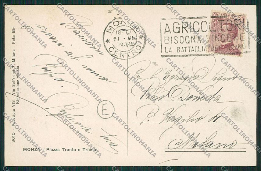 Milano Monza cartolina QQ8279 – retro
