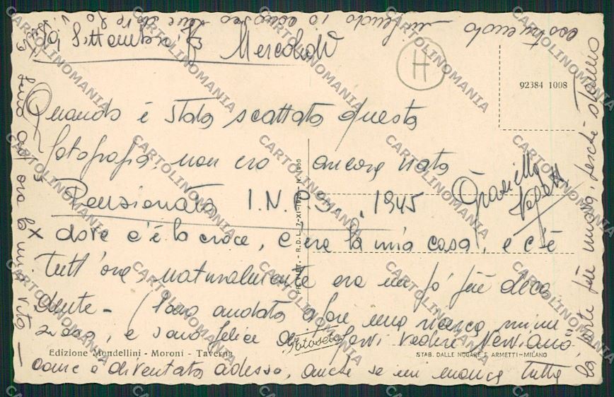 Milano Nerviano cartolina QQ8455 – retro