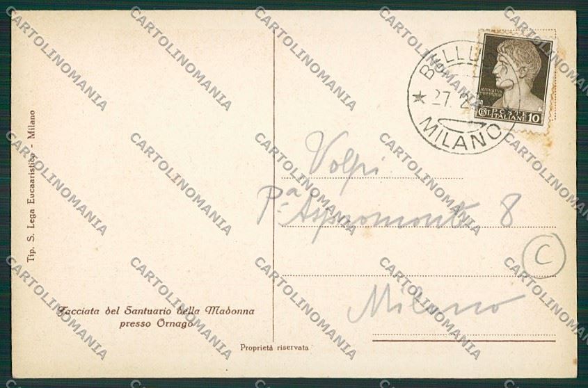 Milano Ornago cartolina QQ8482 – retro