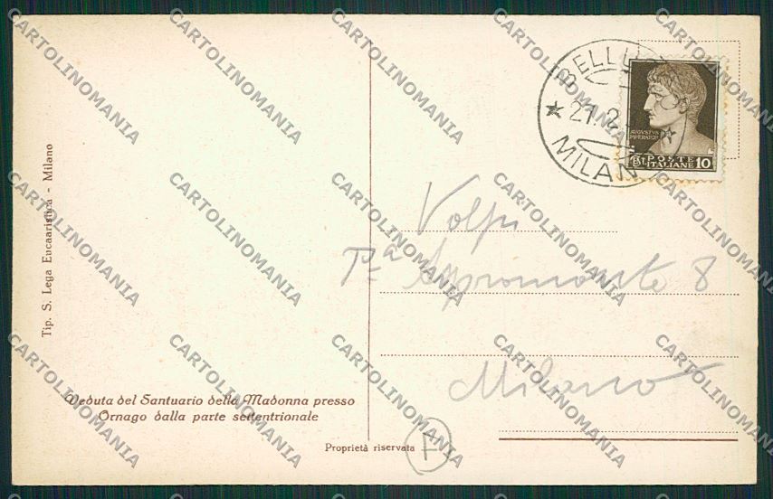 Milano Ornago cartolina QQ8485 – retro