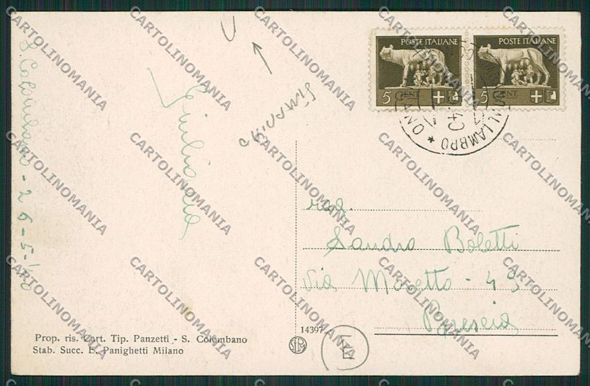 Milano San Colombano al Lambro STRAPPINO cartolina QQ8554 – retro