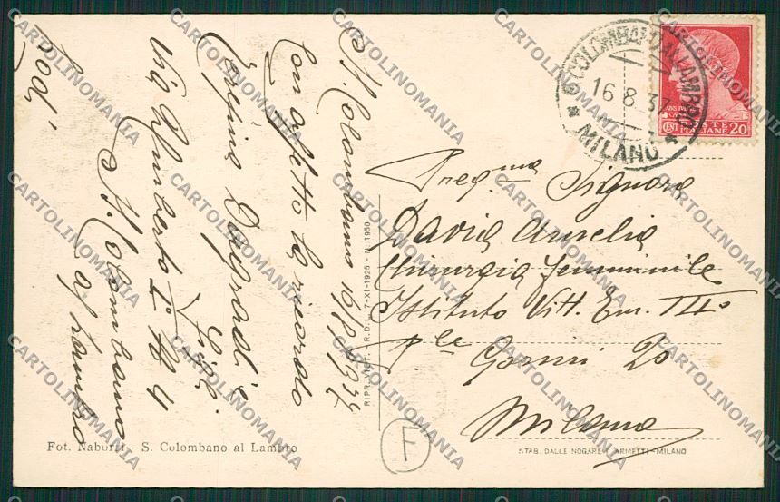 Milano San Colombano al Lambro cartolina QQ8556 – retro