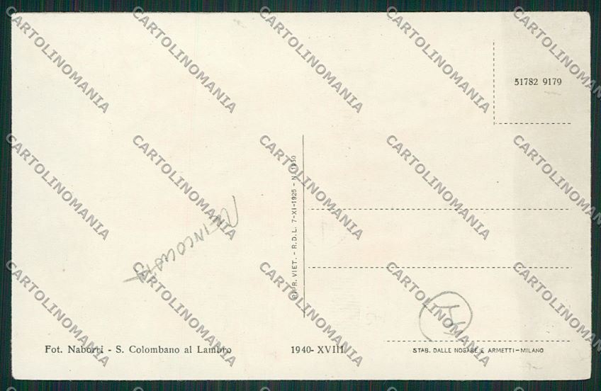 Milano San Colombano al Lambro REINCOLLATA cartolina QQ8566 – retro