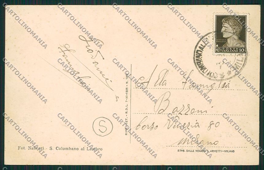 Milano San Colombano al Lambro Saluti da Vendemmia cartolina QQ8567 – retro