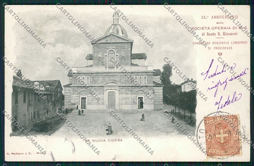Milano Sesto San Giovanni Società Operaia cartolina QQ8629 – fronte
