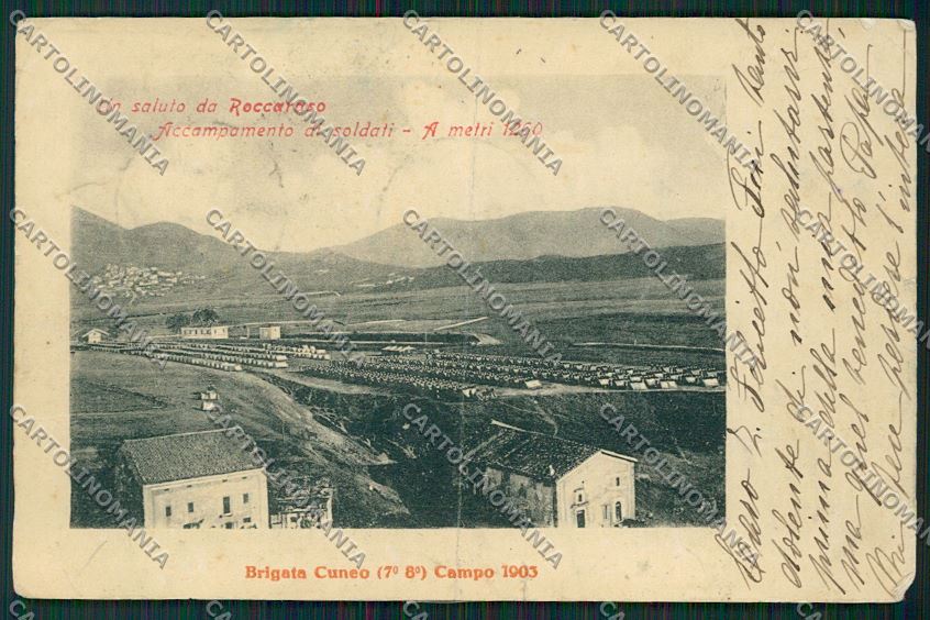 L'Aquila Roccaraso Militari PIEGATA cartolina QQ8761 – fronte