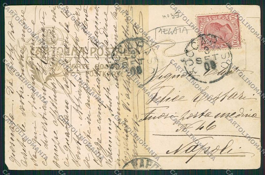 L'Aquila Roccaraso Militari PIEGATA cartolina QQ8761 – retro