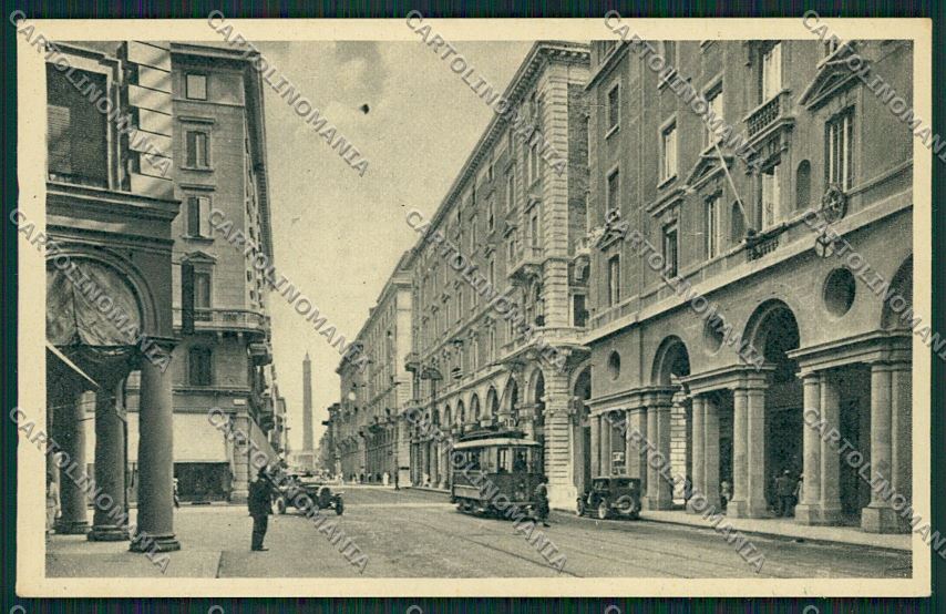 Bologna città via Bassi Tram cartolina QQ8767 – fronte