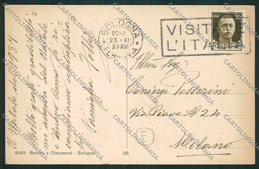 Bologna città via Farini cartolina QQ8780 – retro