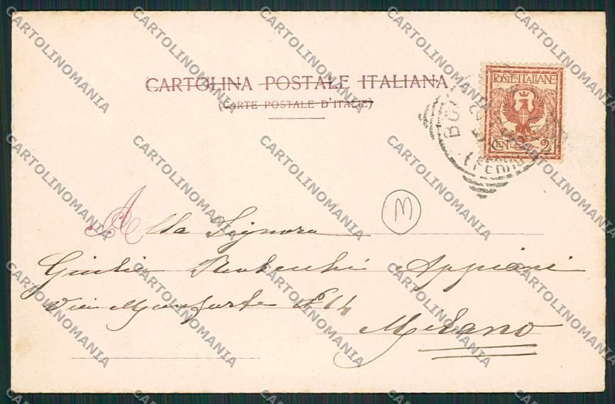 Bologna città via Farini cartolina QQ8783 – retro