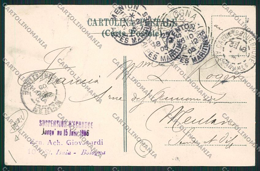 Bologna città via Indipendenza PIEGA cartolina QQ8789 – retro