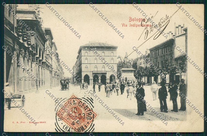 Bologna città via Indipendenza SCOLLATA cartolina QQ8799 – fronte