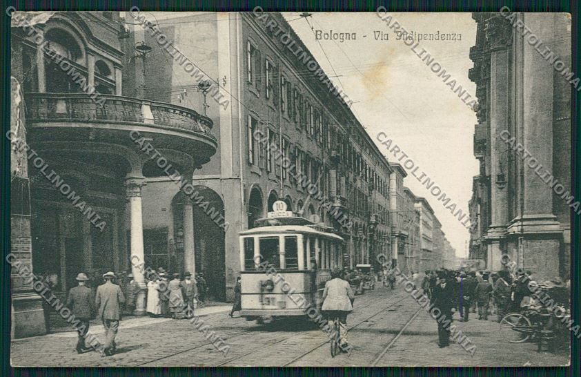 Bologna città via Indipendenza Tram cartolina QQ8813 – fronte