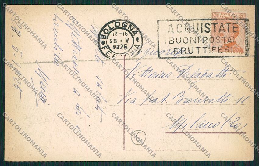Bologna città via Orefici Tram cartolina QQ8835 – retro