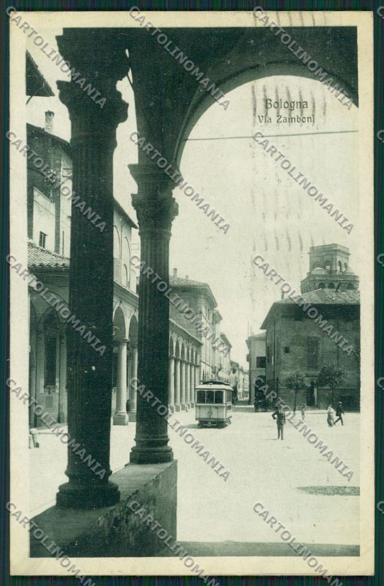 Bologna città via Zamboni cartolina QQ8844 – fronte