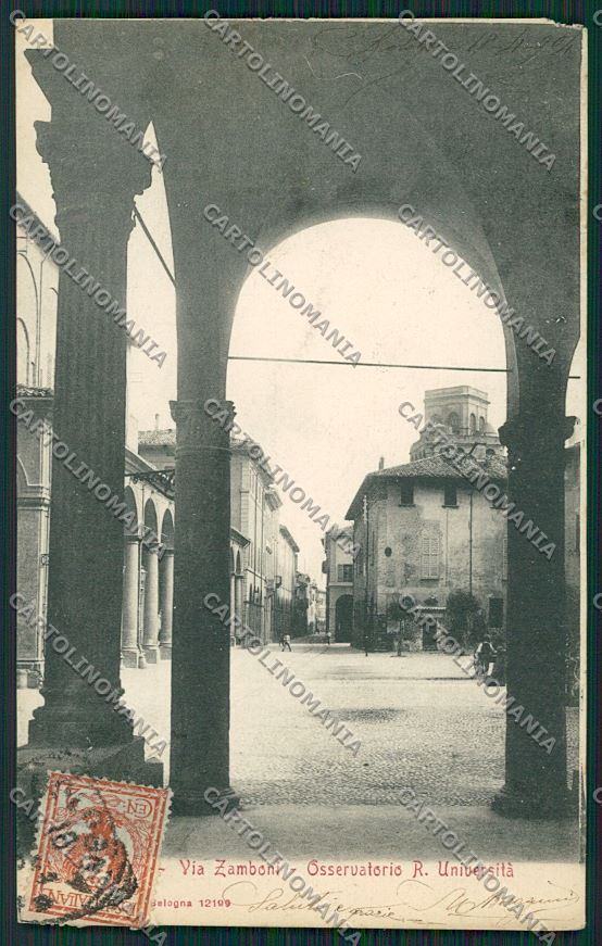 Bologna città via Zamboni ABRASA cartolina QQ8846 – fronte