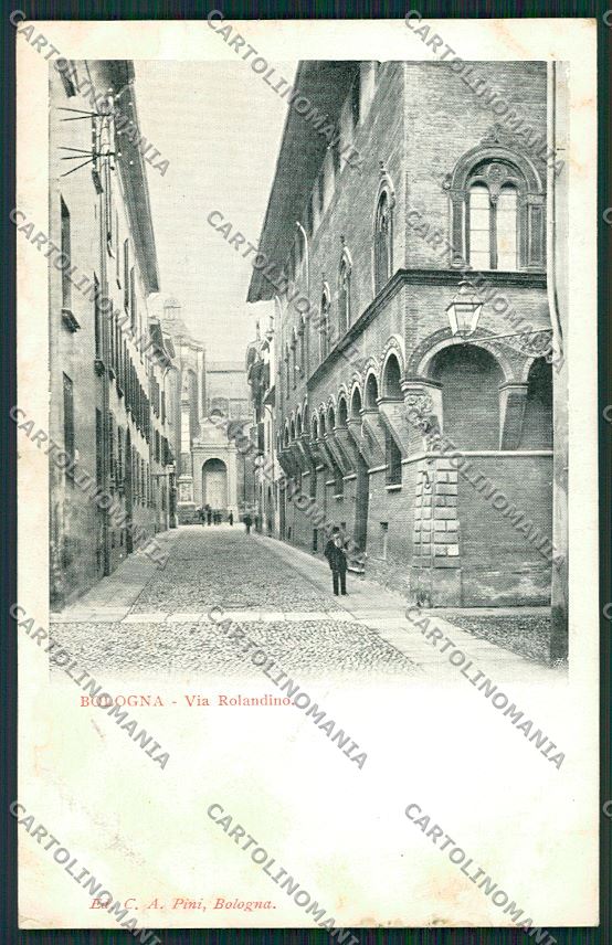 Bologna città via Rolandino cartolina QQ8854 – fronte