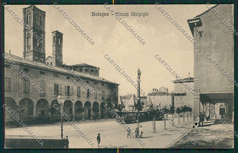 Bologna città Piazza Malpighi Tram FORI cartolina QQ8906 – fronte