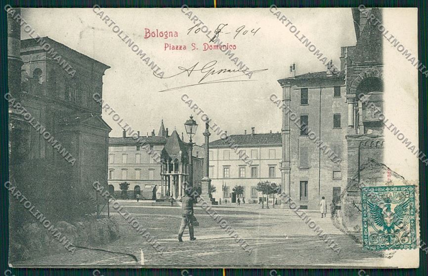 Bologna città Piazza San Domenico cartolina QQ8909 – fronte
