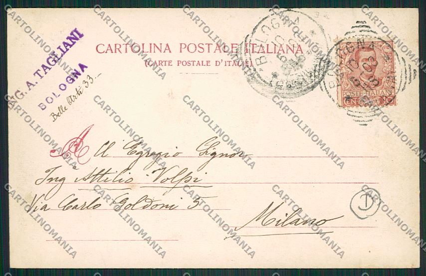 Bologna città Piazza Nettuno cartolina QQ8913 – retro