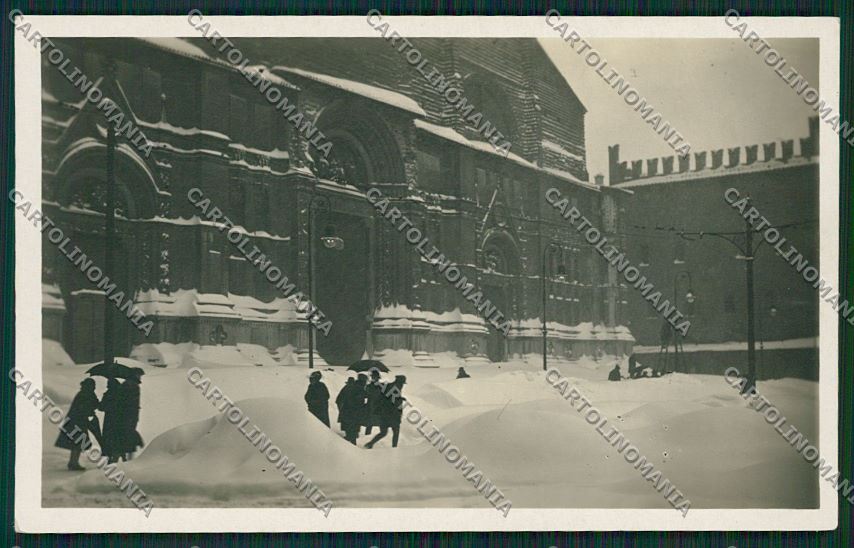Bologna città Piazza Nettuno nevicata Foto cartolina QQ8915 – fronte