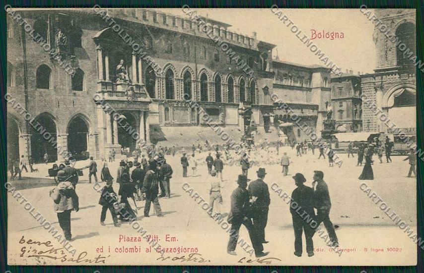Bologna città Piazza Vittorio Emanuele cartolina QQ8940 – fronte