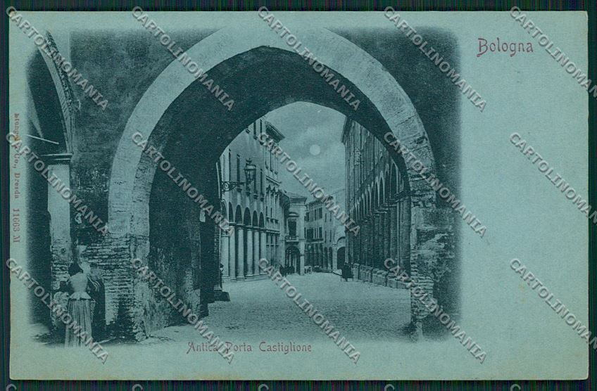 Bologna città Porta Castiglione Chiaro di luna cartolina QQ8959 – fronte