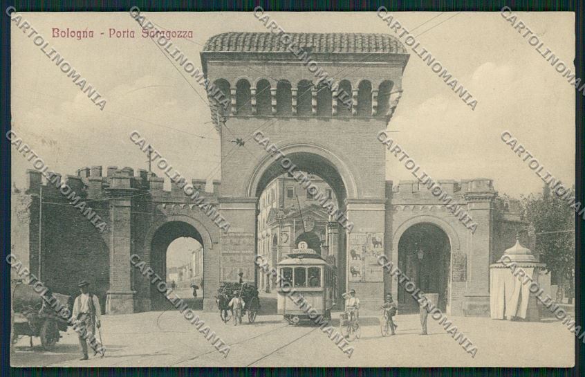 Bologna città Porta Saragozza Tram cartolina QQ8977 – fronte