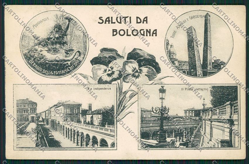 Bologna città Saluti da PIEGA cartolina QQ9016 – fronte