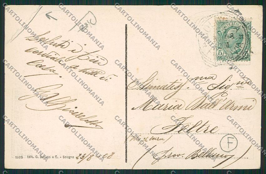 Bologna città Saluti da PIEGA cartolina QQ9016 – retro