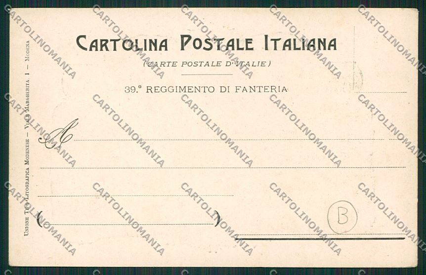 Bologna Militari Fanteria cartolina QQ9123 – retro