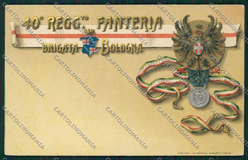Bologna Militari Fanteria cartolina QQ9132 – fronte